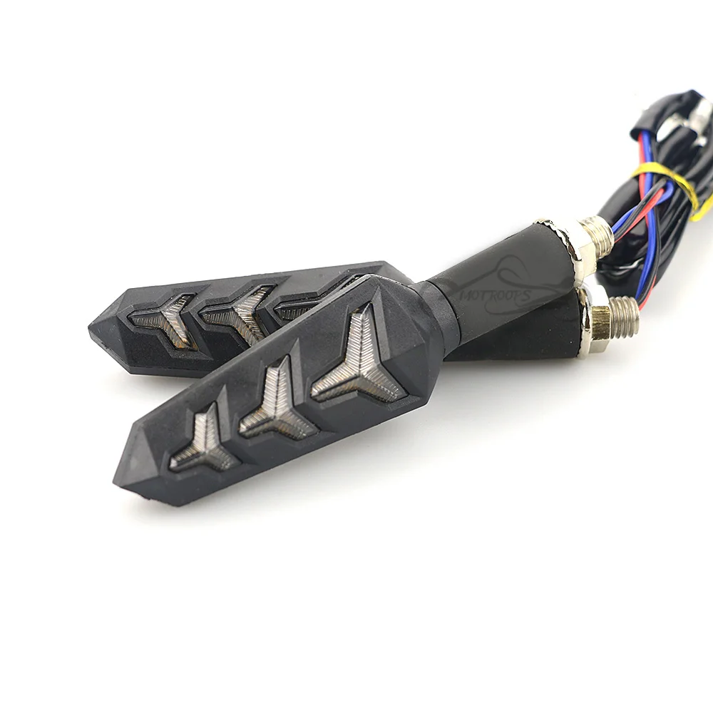 2 пары Мотоцикл Универсальный течет вода светодиодный указатель поворота