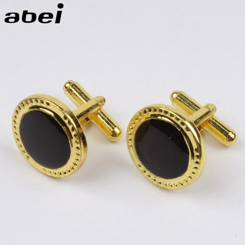 Роскошные Металлические золотые черные модные запонки мужские рубашки манжеты