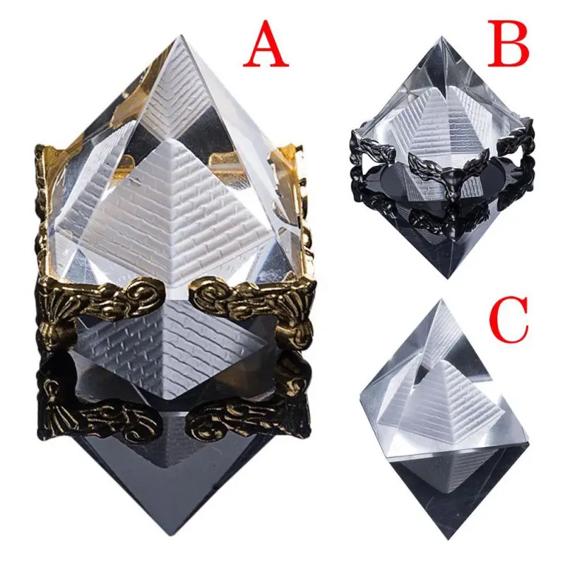 

Crystal Figurines Miniatures Transparent Glass Cone Craft Laser Engraved Creative Gifts Office Ornaments Home Garden Decoration