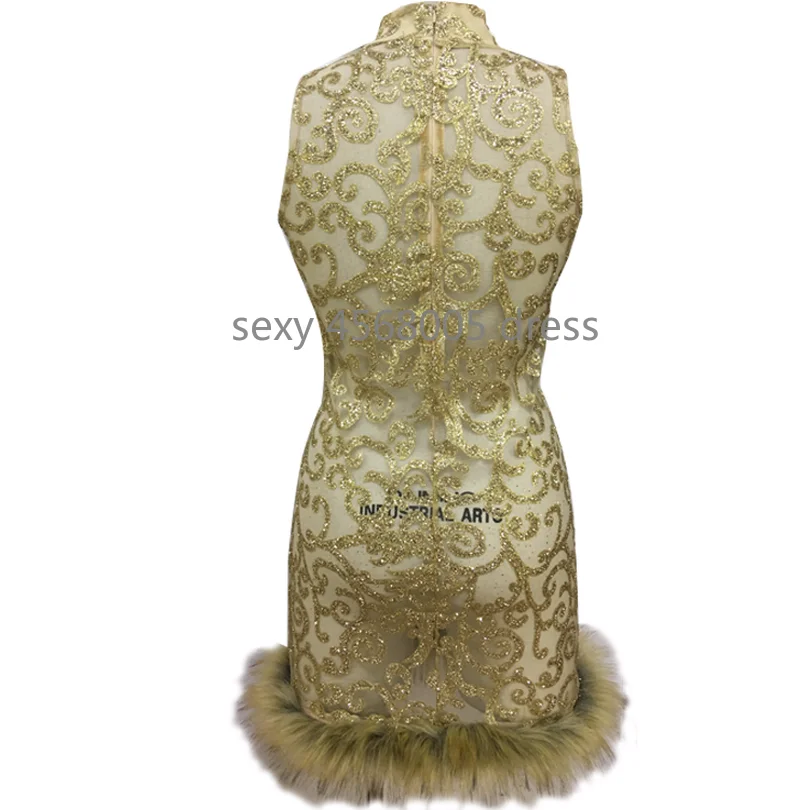 Пикантные Клубные блесток перо платье высокое средства ухода за кожей шеи без