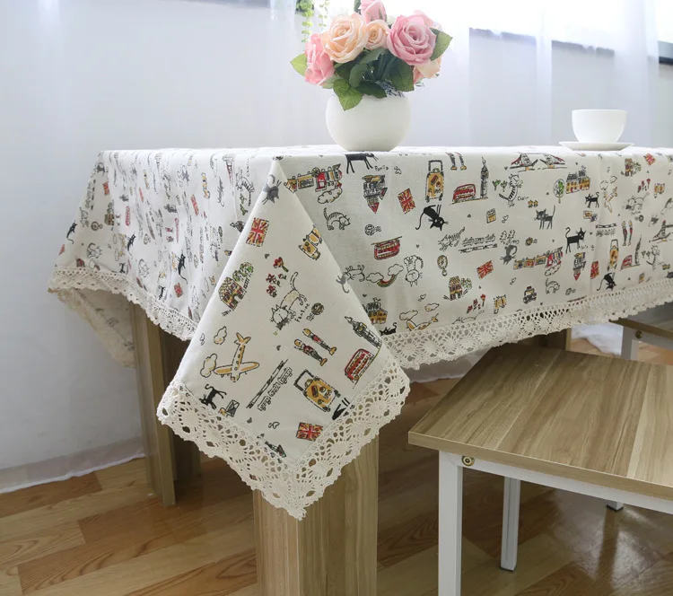 Byetee Cartoon Printed Table Cloth Dining Table Cloth Kitchen Casual Style Tablecloth Dining Cover Home Tablecloths