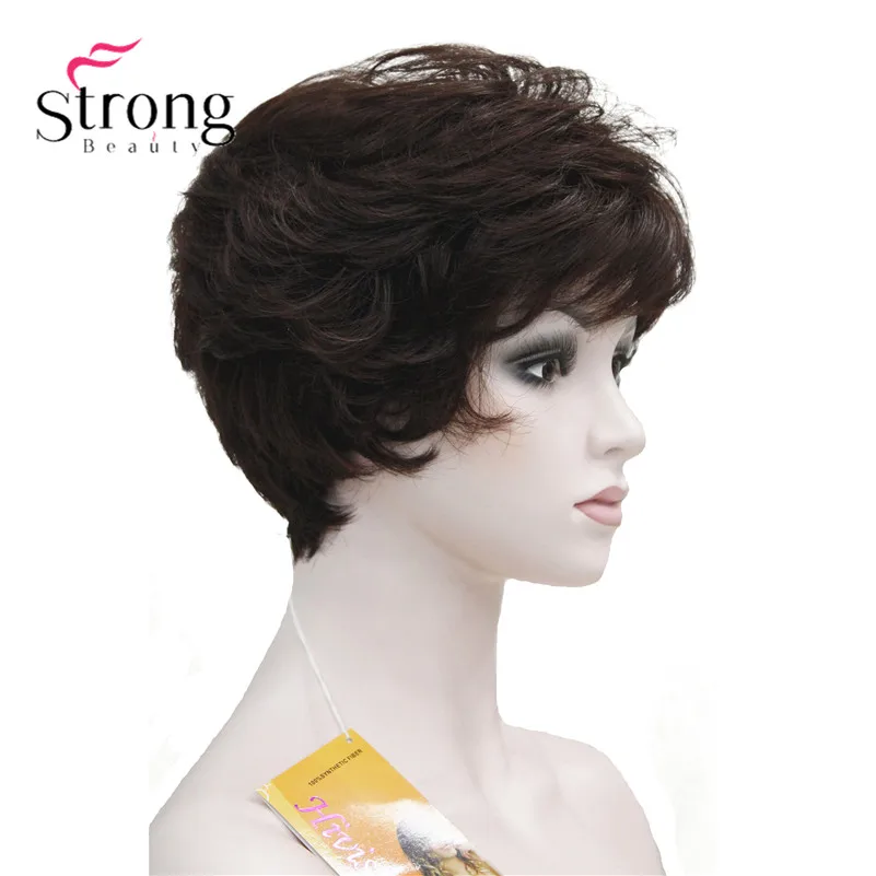 StrongBeauty женский короткий синтетический парик из натуральных волос, светильник, парик из коричневых волос