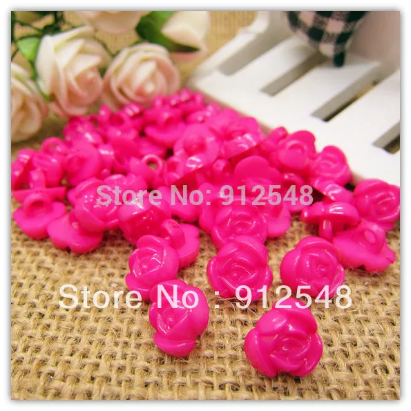 11 мм 100 шт. розовые пластиковые пуговицы в форме розы цветочные для детской одежды