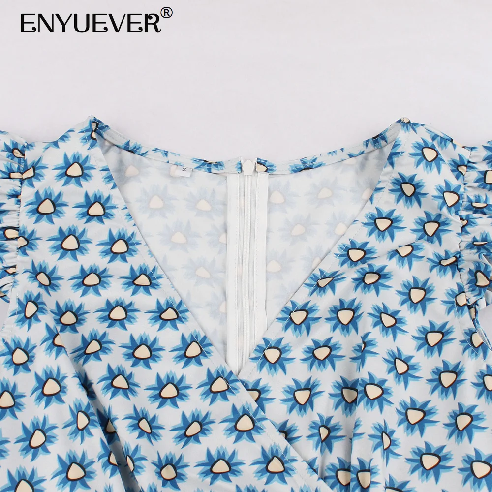 Женское винтажное платье Enyuever Элегантное повседневное облегающее с рюшами на