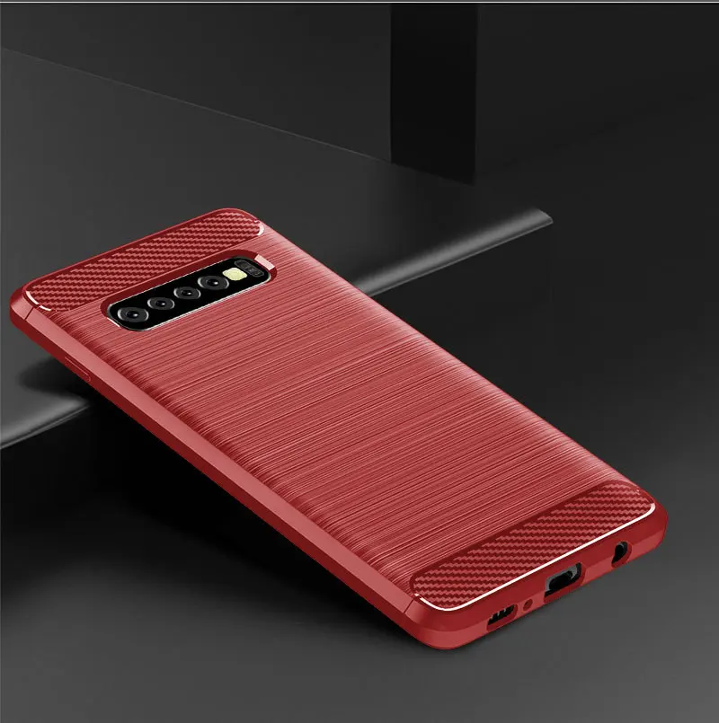 10 шт./лот силиконовая Мягкая задняя крышка из углеродного волокна для Samsung S10 plus 5G e