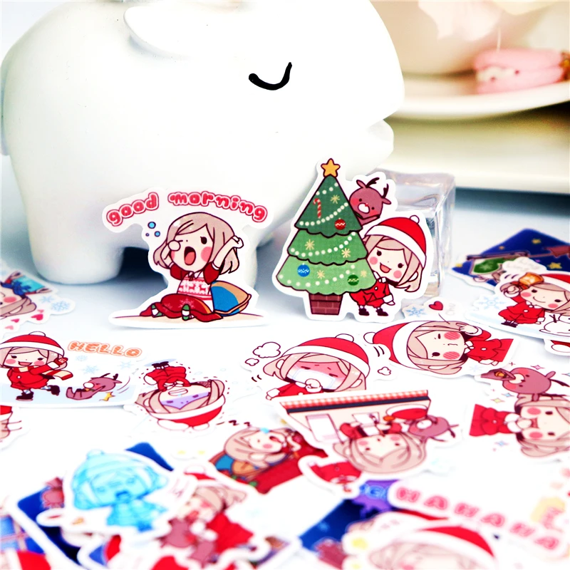 

40pcs cute Christmas girl stickers Travel Funny JDM Stickers for DIY Sticker on Suitcase Luggage Laptop Bicycle Skateboard Car