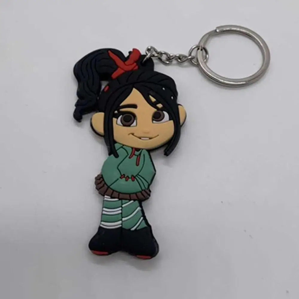 Wreck-It Ральф мультфильм ПВХ брелок Конфета девушка Vanellope von Schweetz silicona para llaves кулон брелок ювелирные аксессуары - Цвет: 2