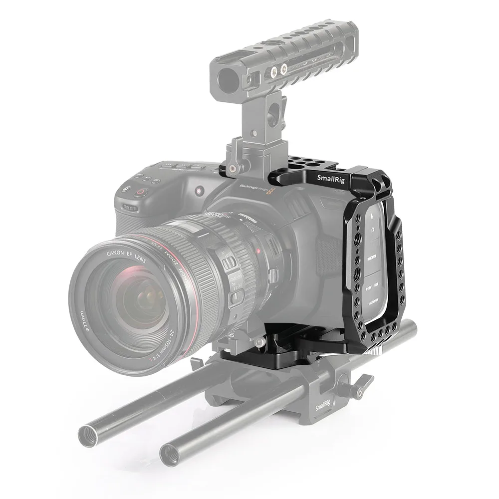 SmallRig QR Половина Клетка для blackmagic Design карман Кино Камера 4K Камера клетка со встроенным Manfrotto 501PL пластины-2255