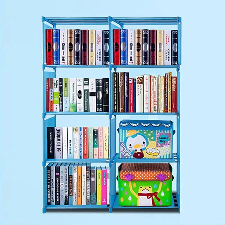 Книжный шкаф 4 полки для хранения книжная полка деревянная мебель 13 шт. 10 шт. 26 шт. Регулируемая книга 7 шт. 48 шт. стеллажи 5 шт - Цвет: bue