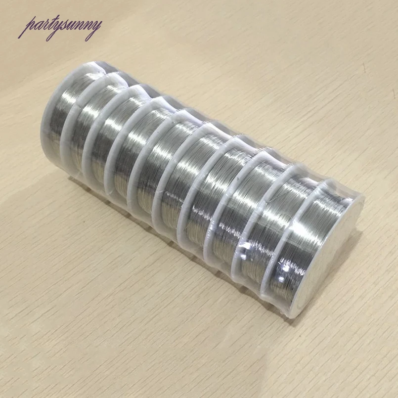 PF 0.2 до 1 мм рулон Золотой/Серебряный сплав меди провода для браслета ювелирных