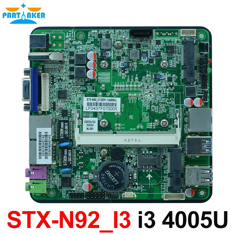 Материнская плата без вентилятора nano pc i3 4005U i3 4020Y i3 4010U intel nuc с двойным ethernet