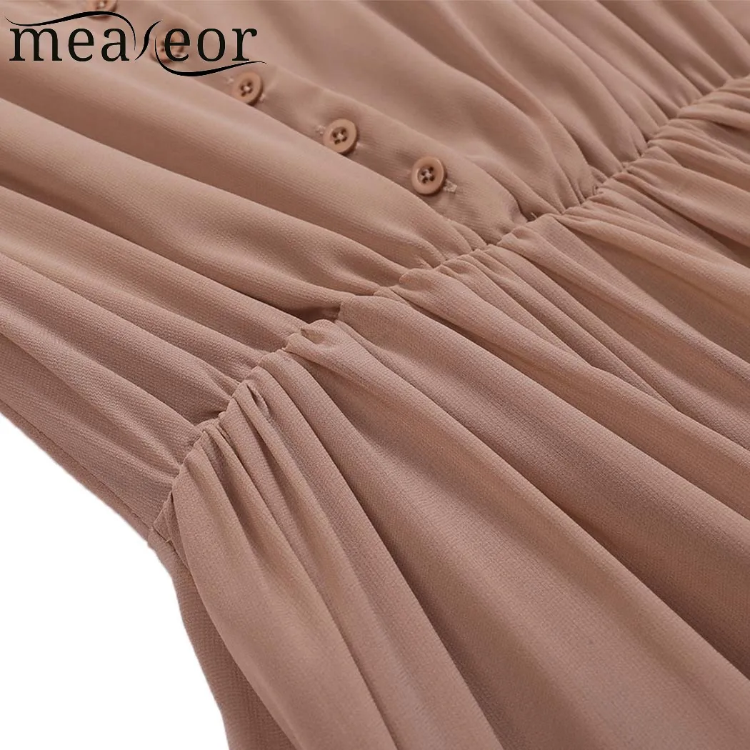Женское платье Meaneor повседневное шифоновое винтажное макси с рукавом 3/4 и