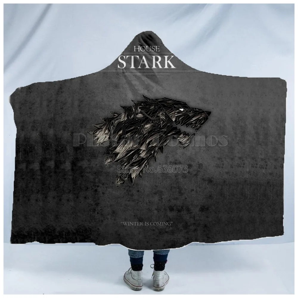 Plstar Космос Игра престолов одеяло с капюшоном одеяло 3D полный принт надеваемое покрывало Взрослый мужской женский кашемировый шарф style12
