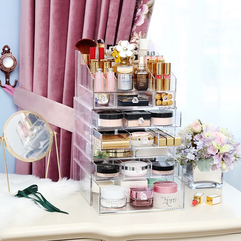 AF новая многофункциональная коробка для хранения органайзер макияжа акриловый