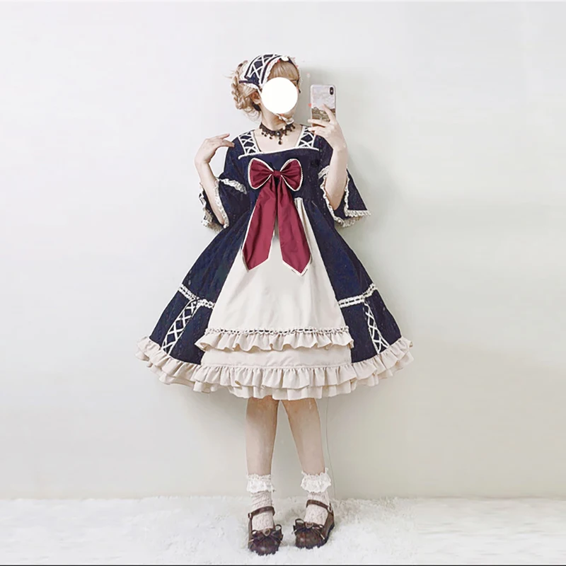 Платье горничной Sakurai ji в японском стиле элегантное кружевное милое винтажное