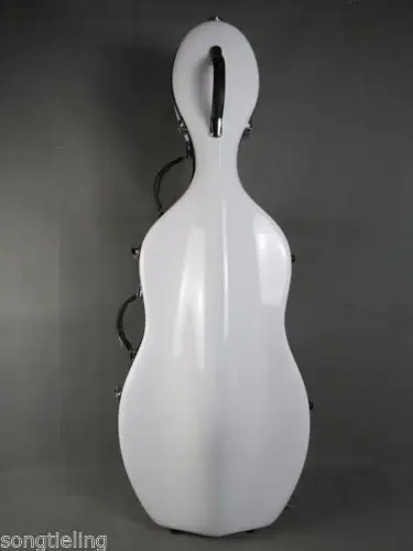1/2 белый Стекловолоконный Виолончель жесткий чехол с ушками #6732|cello case 1/2|fiberglass cello
