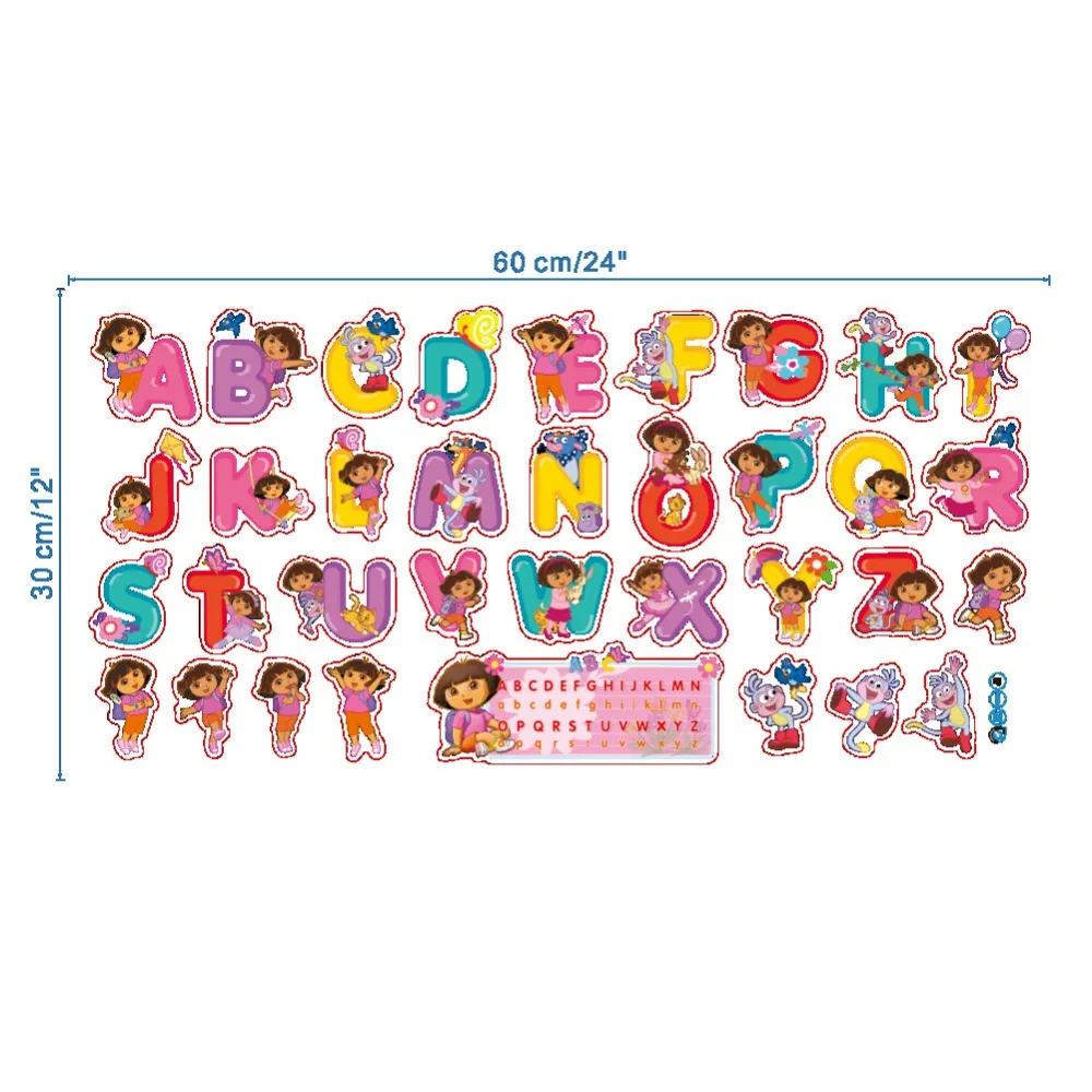 Cartoon 26 DIY English Letter Stickers Early Education Toos Kids Girl Boy Room Decor Baby Nursery Name Wall Decal Mural | Дом и сад