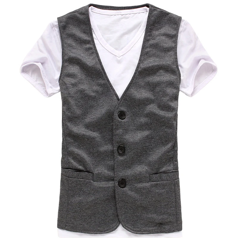 Джентльмен Мужчины Мужской Моды Осень Тонкий Фитнес Платье V образным Вырезом