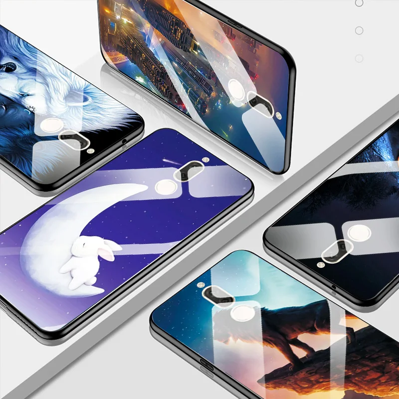 Чехол для телефона из закаленного стекла huawei Nova 2i 3i 5i задняя крышка 3e 4e Cool Lion