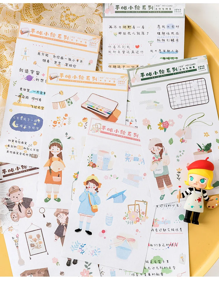 16 Дизайн Kawaii бумажная наклейка планировщик для скрапбукинга наклейка для дневника Diy Декор Детский подарок Корейский милые канцелярские принадлежности