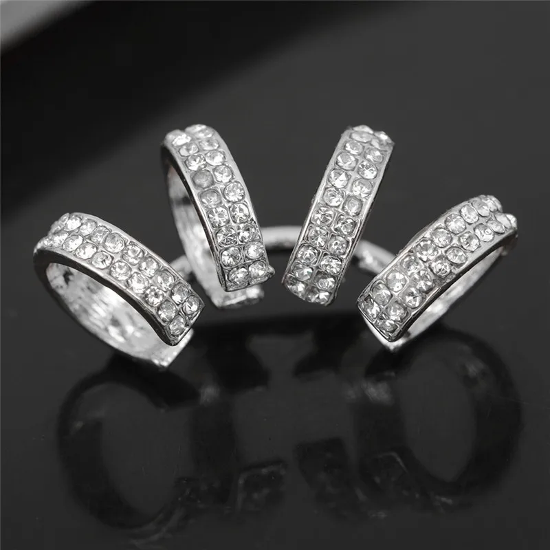 

Elgent Alloy Crystal Rhinestone Cyclic Ear Wrap Cuff Stud Women Girls Clip Earrings Jewelry Gifts