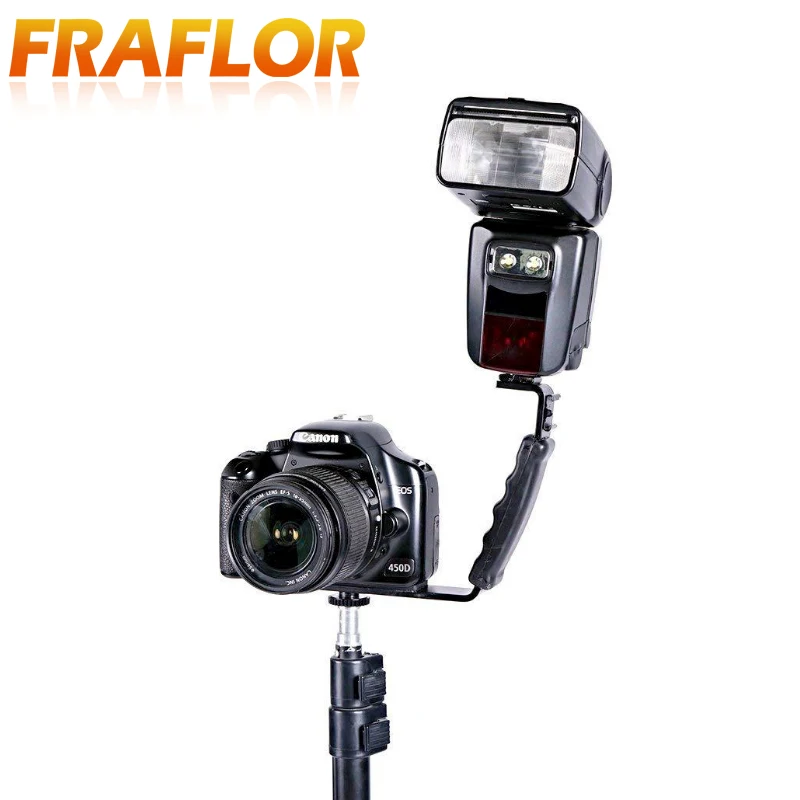 Фотостудия L образный угол 2 вспышки стенд DV кронштейн Speedlite 1/4 дюйма SLR камера
