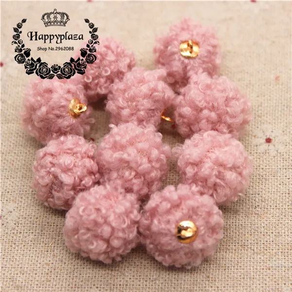 20pcs 20 шт 16 мм смешанные цвета Hariy шерстяная покрытая тканью, круглая подвеска из бисера для дома и сада, кабошон для рукоделия, ювелирных изделий - Цвет: 20pcs