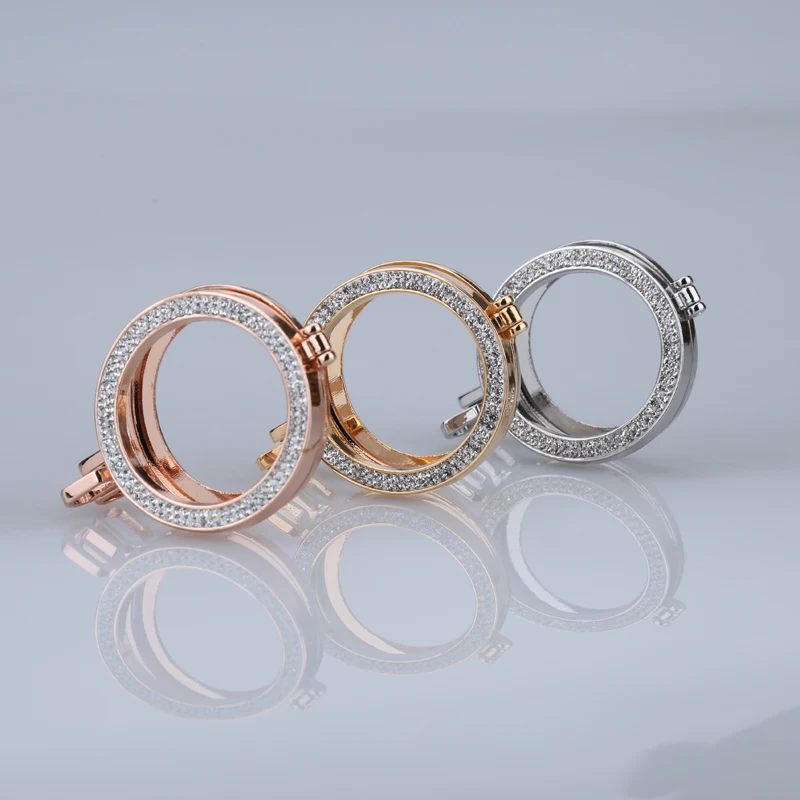 1 шт./компл. Новое поступление Сплав Кристалл Рамка монета ожерелье кулон мой 35 мм