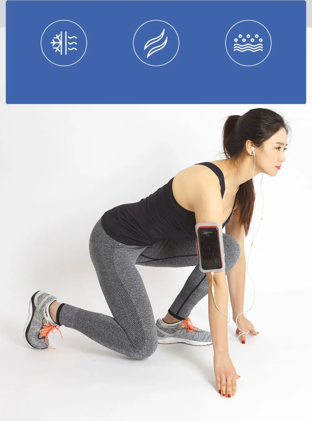 Xiaomi GuildFord спортивный нарукавный Чехол сенсорный экран водонепроницаемый чехол для телефона для бега спортивный пояс сумка для мобильного телефона