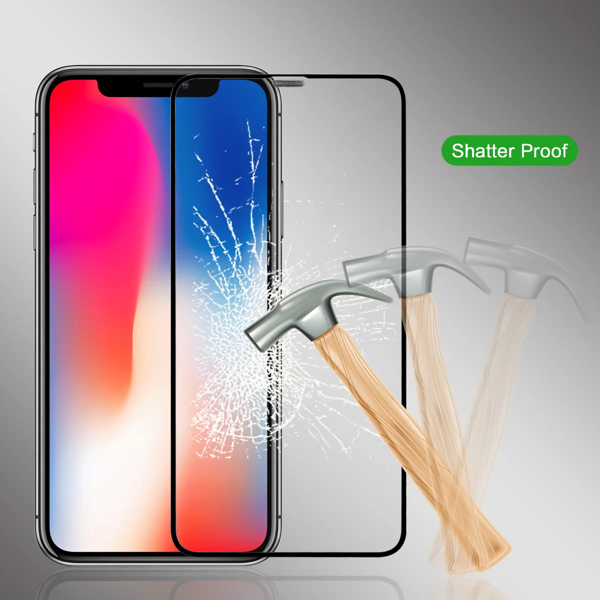 2 упаковки для iPhone X iPhone Xs Пыленепроницаемая сетка на весь экран Закаленное стекло пленка против царапин HD защита экрана