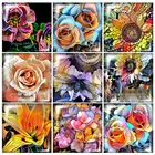 FB0317 картина маслом цветы Роза Лилия 10 шт. Смешанные 12 мм20 мм25 мм30 мм квадратные фото стекло кабошон демонстрация плоская задняя сторона