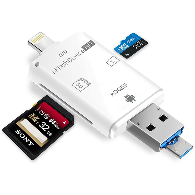 Reilim 3in 1 SD кард-ридер для iphone ipad iFlash OTG адаптер Micro USB кард-ридер конвертер для iphone/ipad/ipod Android