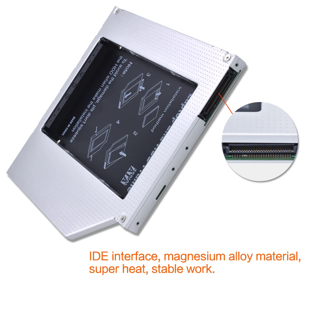 TISHRIC HDD Caddy 9 5 мм IDE адаптер DVD корпус жесткого диска для 2 SSD чехол Optibay CD ROM