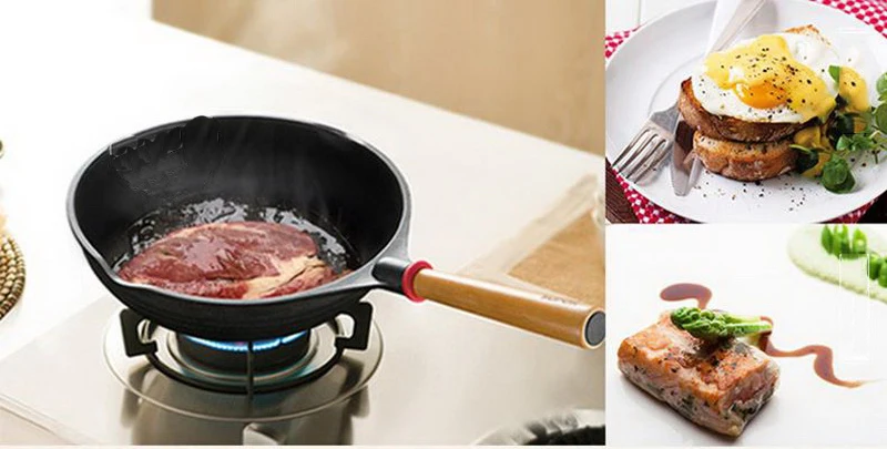 230622/Cast iron with frying pan / 28cm non-stick no fume Induction Cooker / universal wok/Fine workmanship