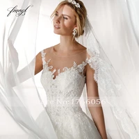 Fmogl Romantic Illusion Cap Sleeve A Line Wedding Dresses 2020 Luxury Appliques Beaded Button Court Train Vintage Bridal Gowns