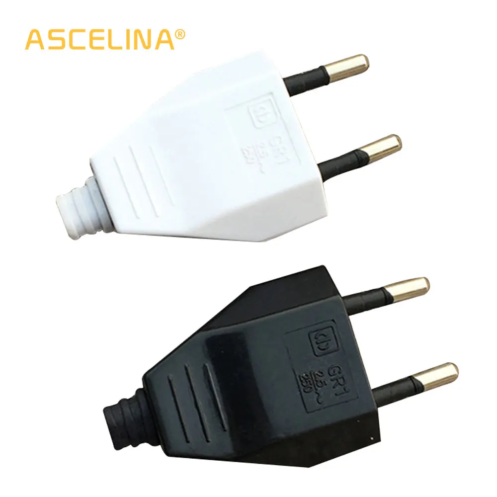 

European conector Plug wire plastic enclosure box for electronic core copper foot power line plug Power Adapter switch ASCELINA