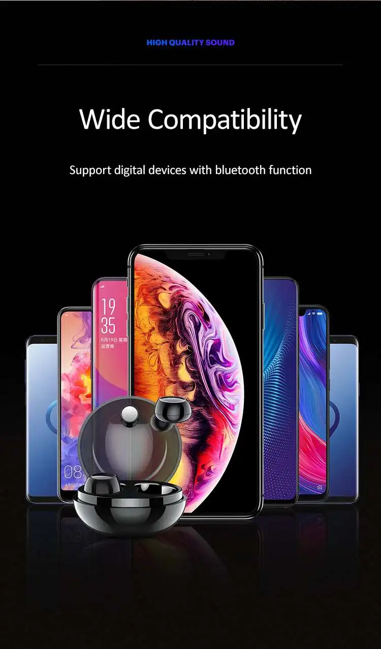 Usams US-LI001 TWS Wireless bluetooth 5.0 Earphone Stereo Smart Touch Noise Reduction Bilateral Call with Charging Box