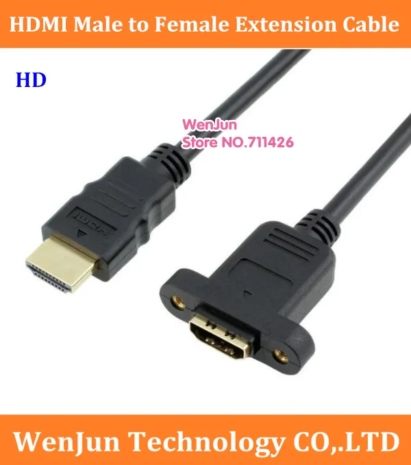 

Высококачественный позолоченный HDMI штекер-гнездо Удлинительный кабель с винтовым панельным креплением HD 1080P для PSP HDTV