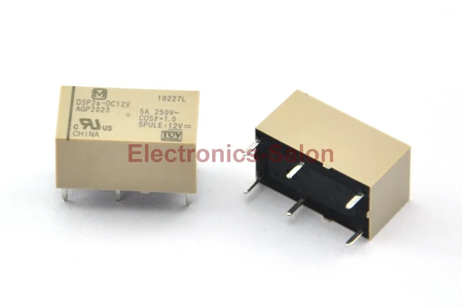 

( 10 pcs/lot ) DSP2a-DC12V Small Polarized Power Relay, 2 Form A, DPST