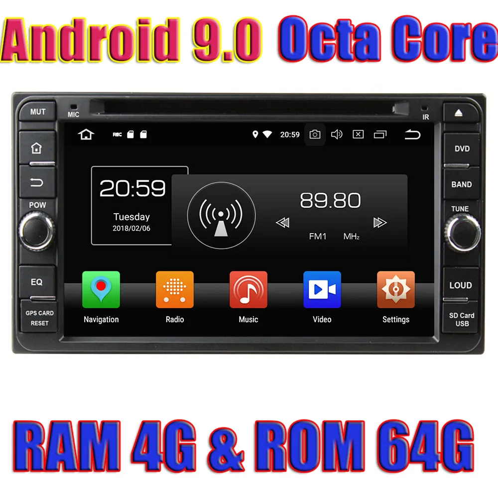 Автомобильный мультимедийный DVD радиоприемник wanобычно на Android 9 0 для Toyota Universal