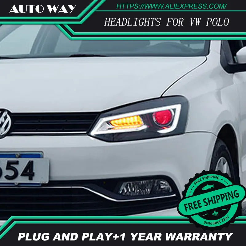 Автомобильный Стайлинг для VW POLO фары 2011- для polo фары передние Биксеноновые линзы двойной луч HID комплект