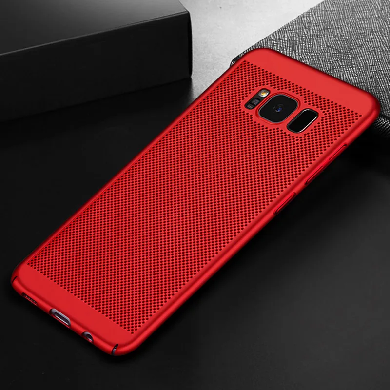 Red Чехол для samsung Galaxy S10 Plus S8 S9 Plus S6 S7 Edge S10e S10 Plus тонкий теплоотвод дышащий охлаждающий жесткий чехол из поликарбоната - Цвет: Red