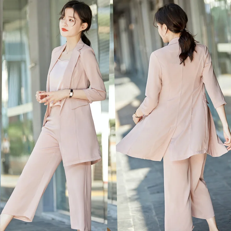 Женский маленький блоггерский костюм тонкие широкие брюки в стиле ретро