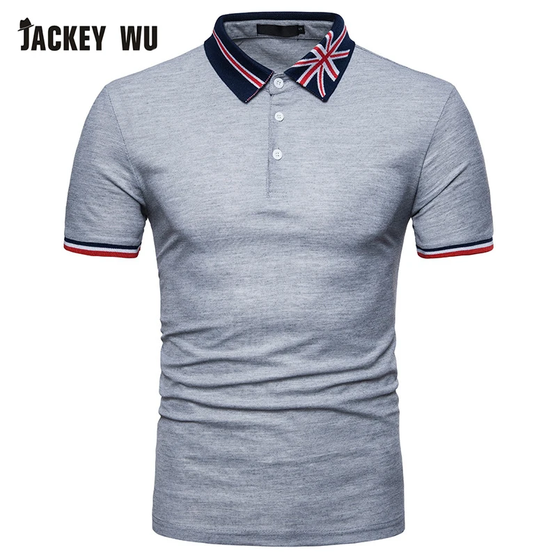 JACKEYWU мужская рубашка поло 2019 модная с вышивкой короткий рукав футболки хлопок