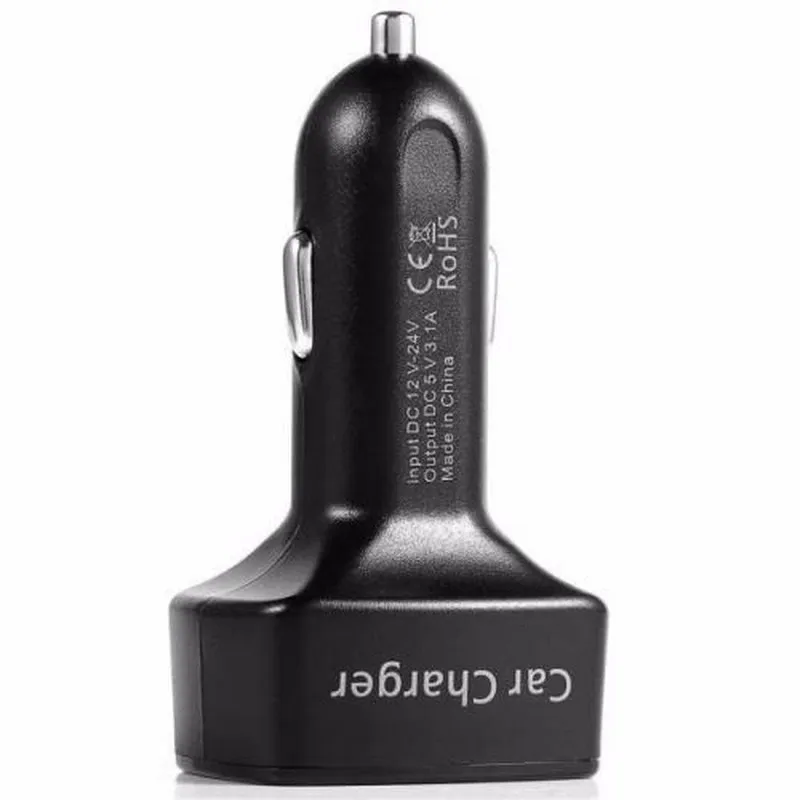 Розетка для автомобильного прикуривателя DC 12-24 В Универсальный 2 Переходник USB для зарядки в машине 4 в 1 для iPhone gps MP3 3.1A быстрое автомобильное зарядное устройство