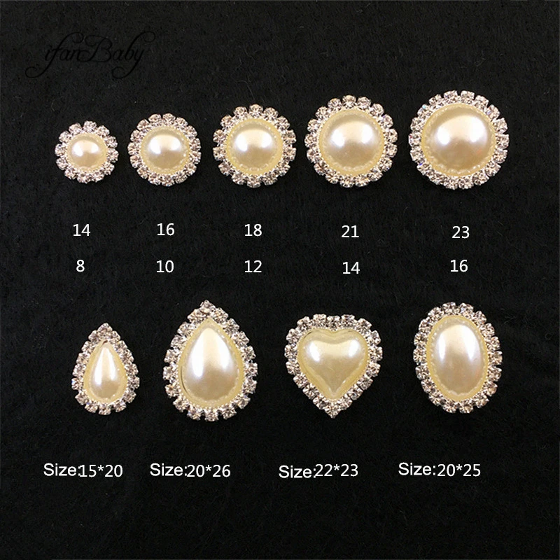 

Flat back button for DIY Hair Accessories Pearl Flower Rhinestone Button
