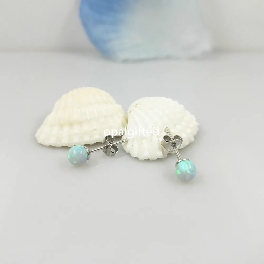 Женские серьги с опалом 1 цвет 4 мм|beads stud earrings|fashion earringsstud earrings |
