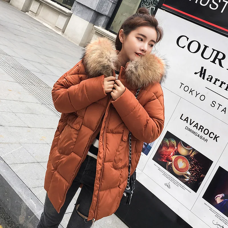 

Cotton-padded Hot Sale Polyester Long Woman Korean New 2019 Clothes Heavy Seta Lead Cotton Even Hat Will Code Easy Loose Coat