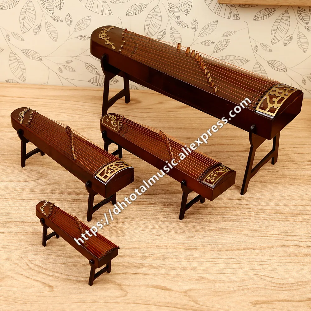 Миниатюрная модель guzheng Реплика с подставкой и чехол Мини-зитер мини музыкальный инструмент украшения китайские традиционные подарки