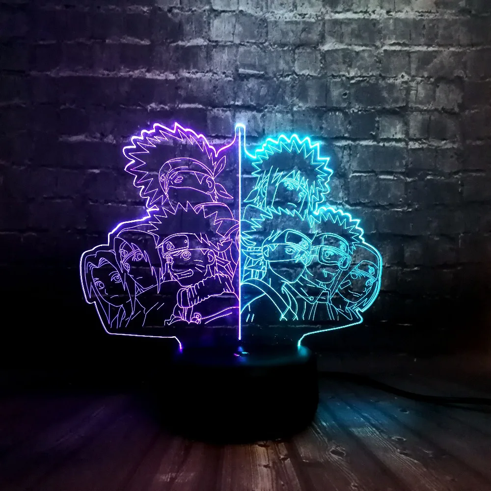 Новый 3D Лава смешанный 7 цветов изменить Uzumaki Наруто японского аниме тема блеск